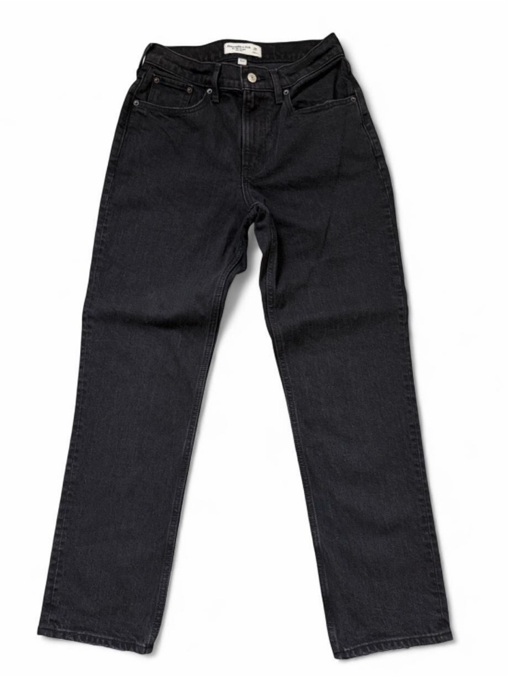 Abercrombie & Fitch Women's Black the 90’s  Straight-Leg  mid rise Jeans